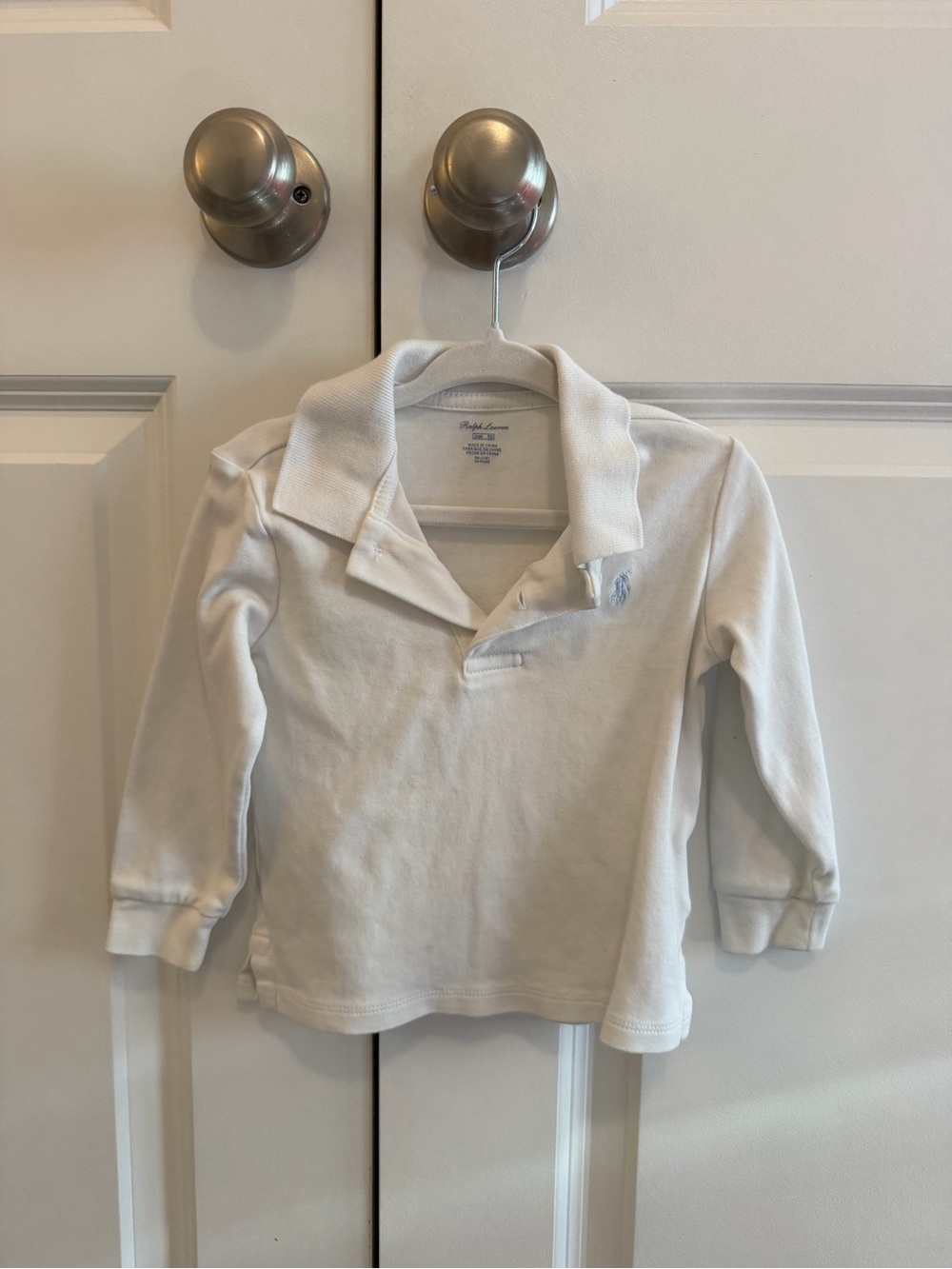Ralph Lauren White Long Sleeve Polo Top